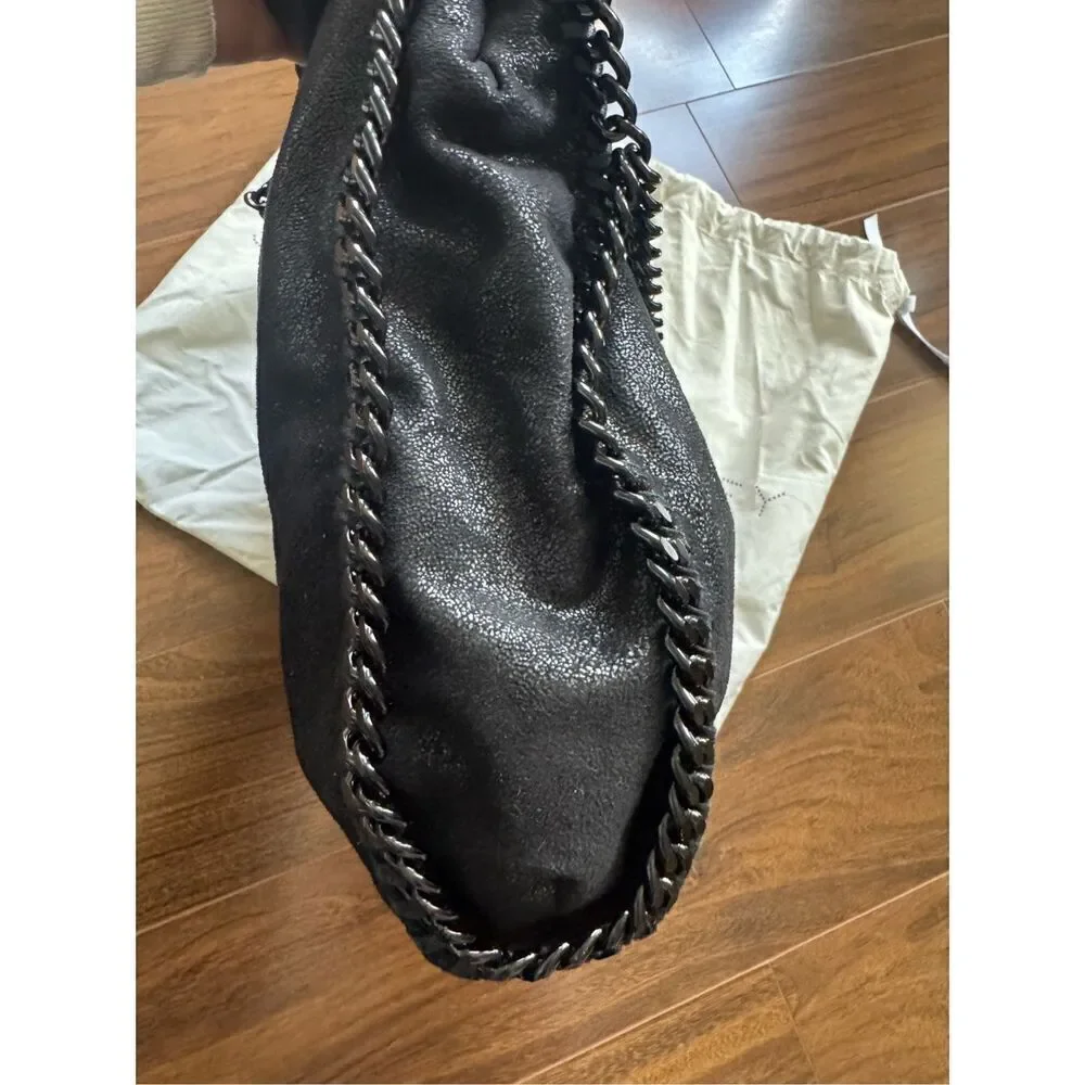 STELLA MCCARTNEY NWOT black The Falabella mini vegetarian brushed-leather